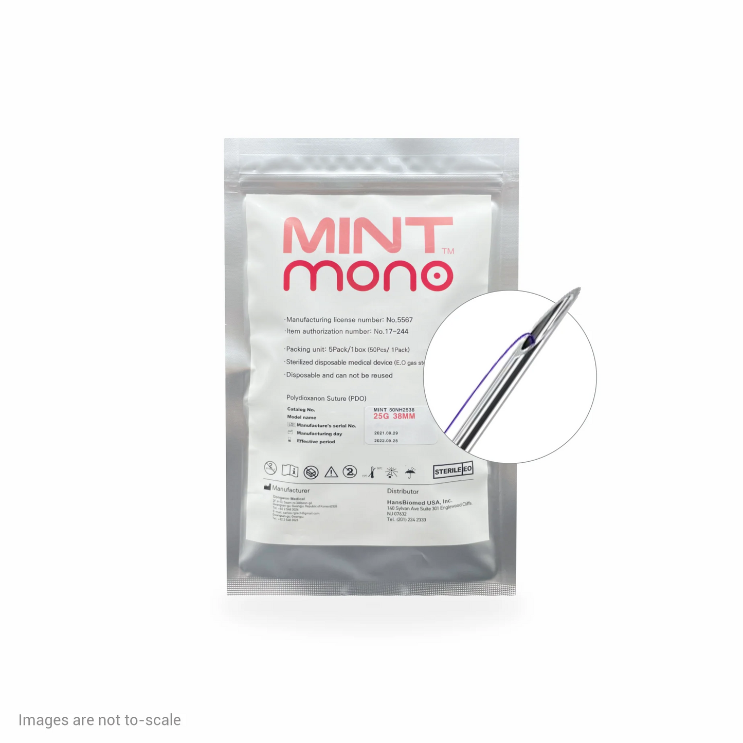 Mint Mono PDO Fäden 10 x 5 Pouches - Belderma