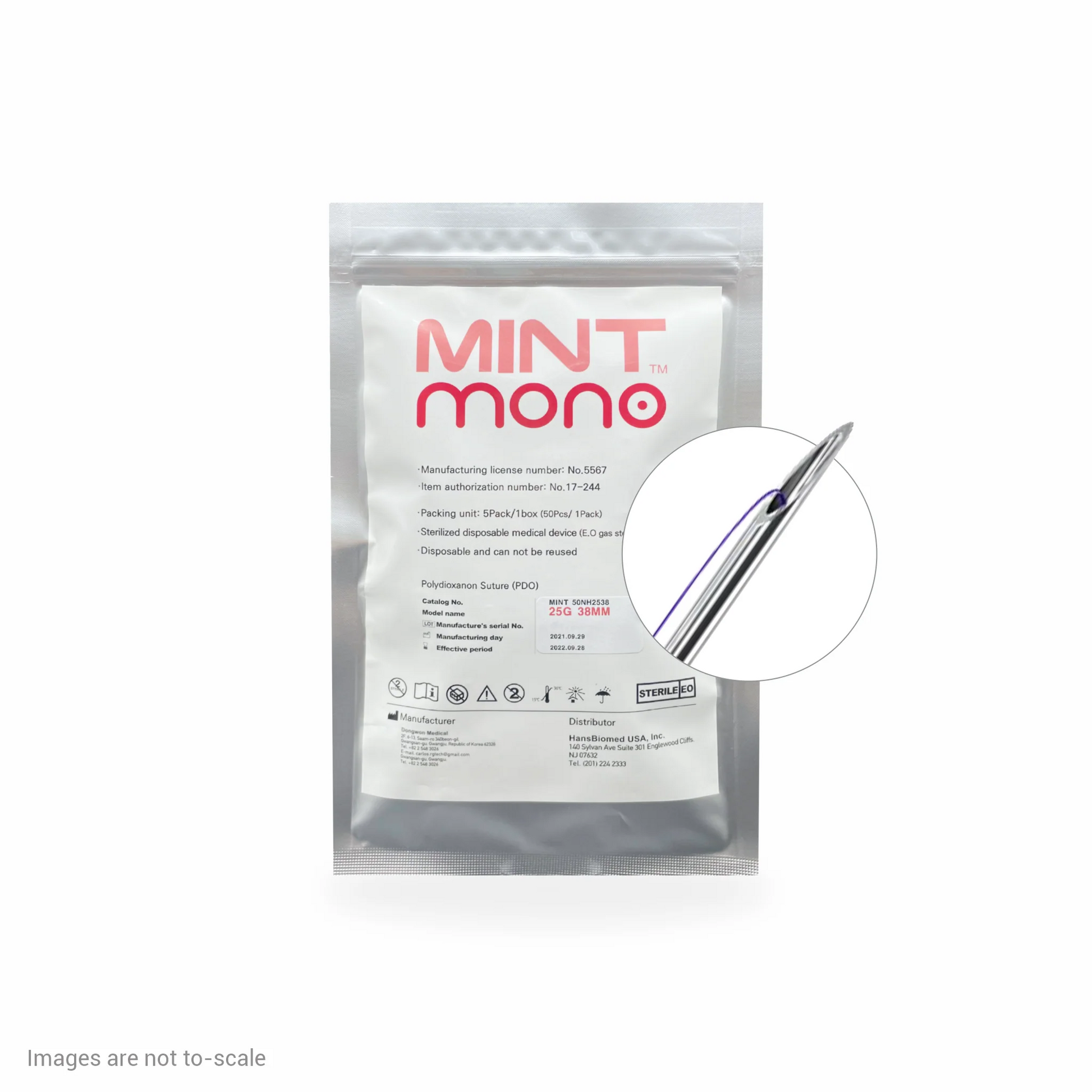 Mint Mono PDO Fäden 10 x 5 Pouches - Belderma