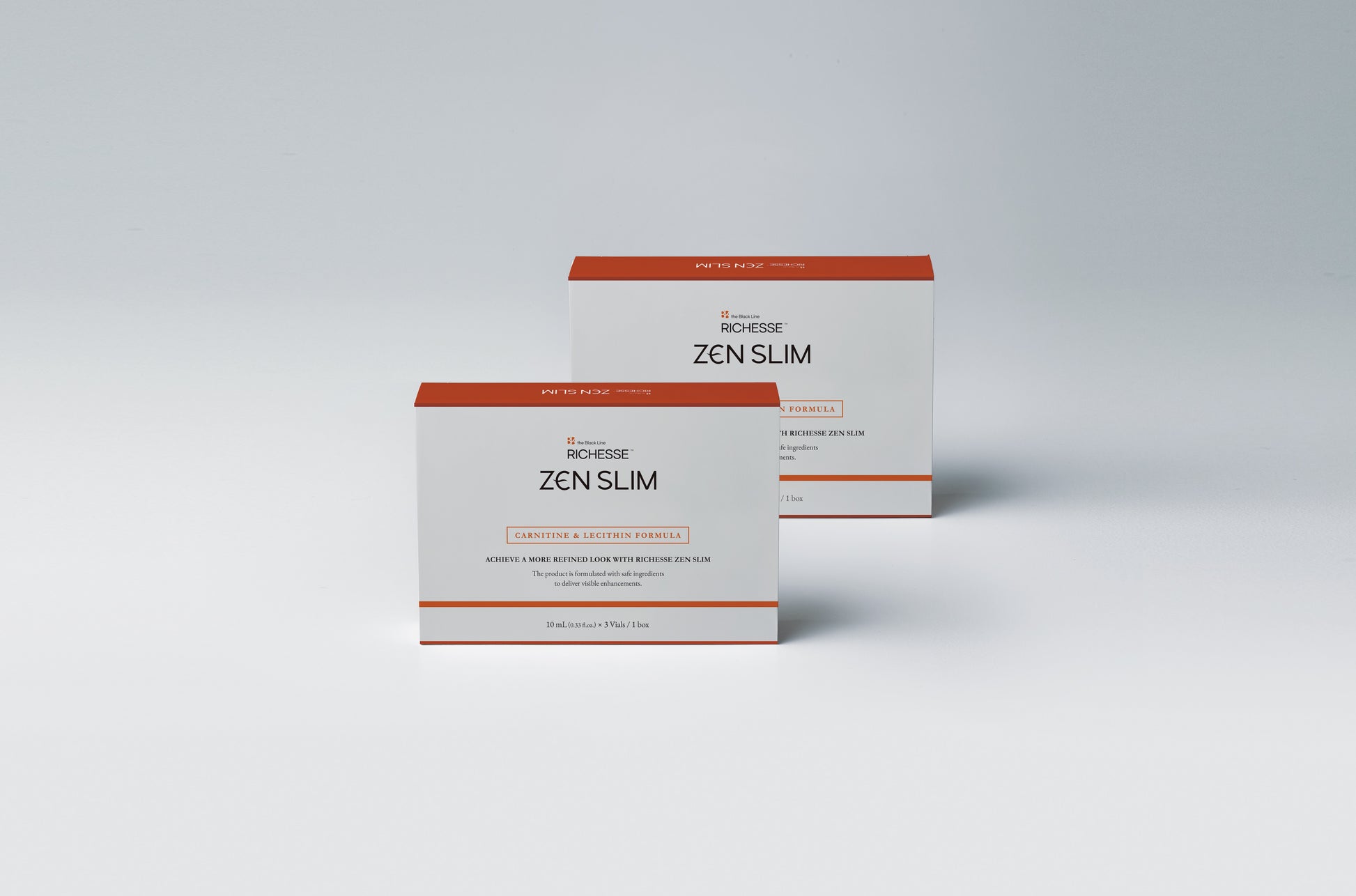 RICHESSE™ Zen Slim Body Booster mit L-Carnitin, Natriumhyaluronat und pflanzlichen Extrakten zur Unterstützung der Körperkontur und Verbesserung des Erscheinungsbildes von Cellulite.