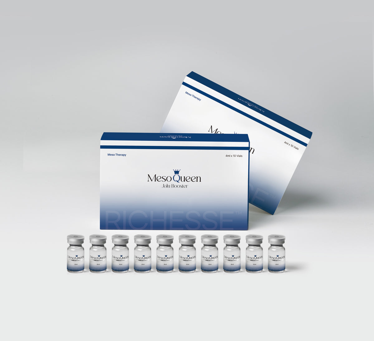 RICHESSE™ Meso Queen Jalu Booster mit 10 Fläschchen à 4 ml – professioneller Skin Booster für Hautregeneration, Hautverjüngung und intensive Feuchtigkeitsversorgung.