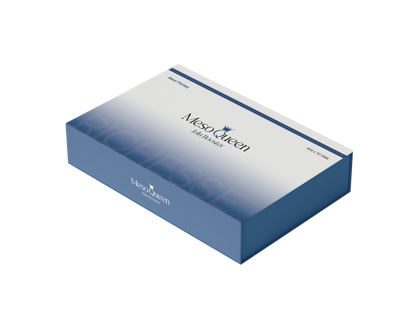 Freigestellte Produktverpackung des RICHESSE™ Meso Queen Jalu Boosters mit Polynukleotiden (PN), N-Acetyl-Glucosamin (NAG) und Hyaluronsäure für professionelle Hautregeneration.