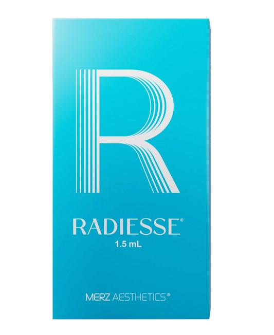 Radiesse® 1 × 1,5 ml Calciumhydroxylapatit-Filler (CaHA) – Produktverpackung von Merz Aesthetics